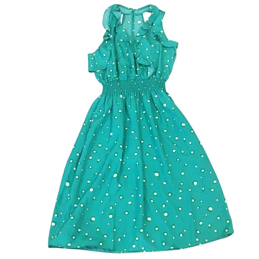 MM Couture by Miss Me Sleeveless Dress Green Polka Dot Women's Size XS NWT